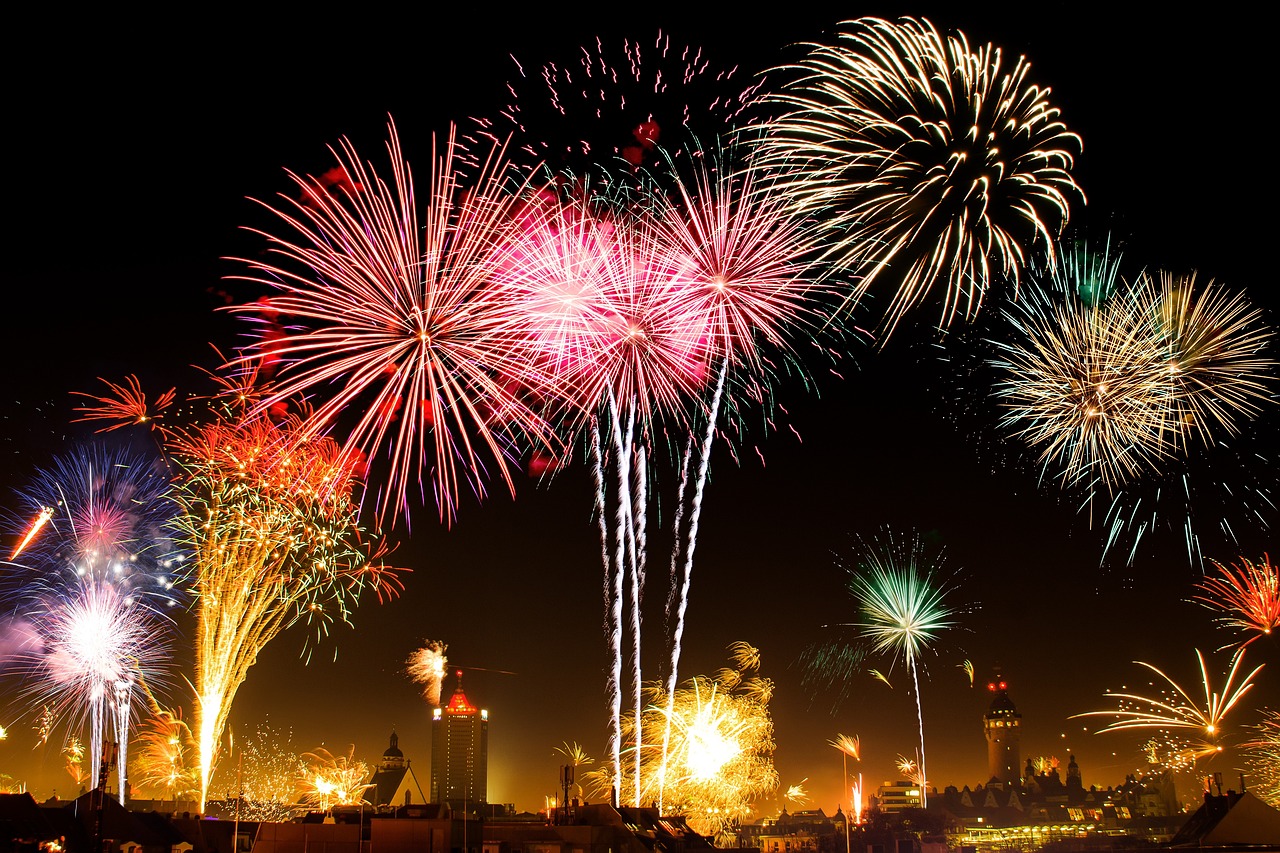 Fireworks display at a fair