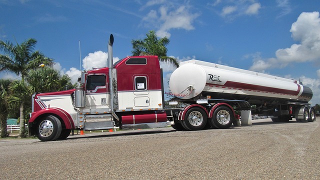 Tanker truck transporting propane