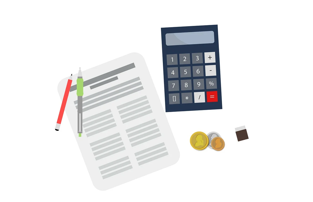 Calculator, policy, and cash, symbolizing insurance premium that leads to potential cost savings.