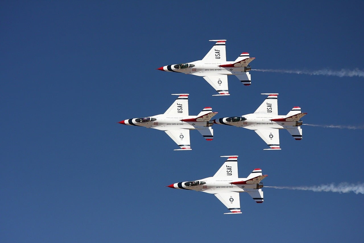 Plane formation at an air show
