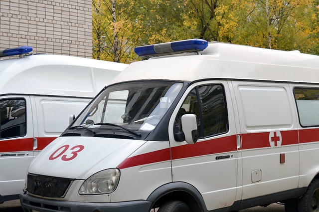 Ambulances at a hospice facility