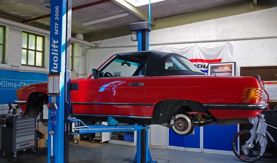 Car being serviced