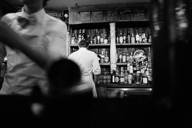 bar and restaurant with bartender