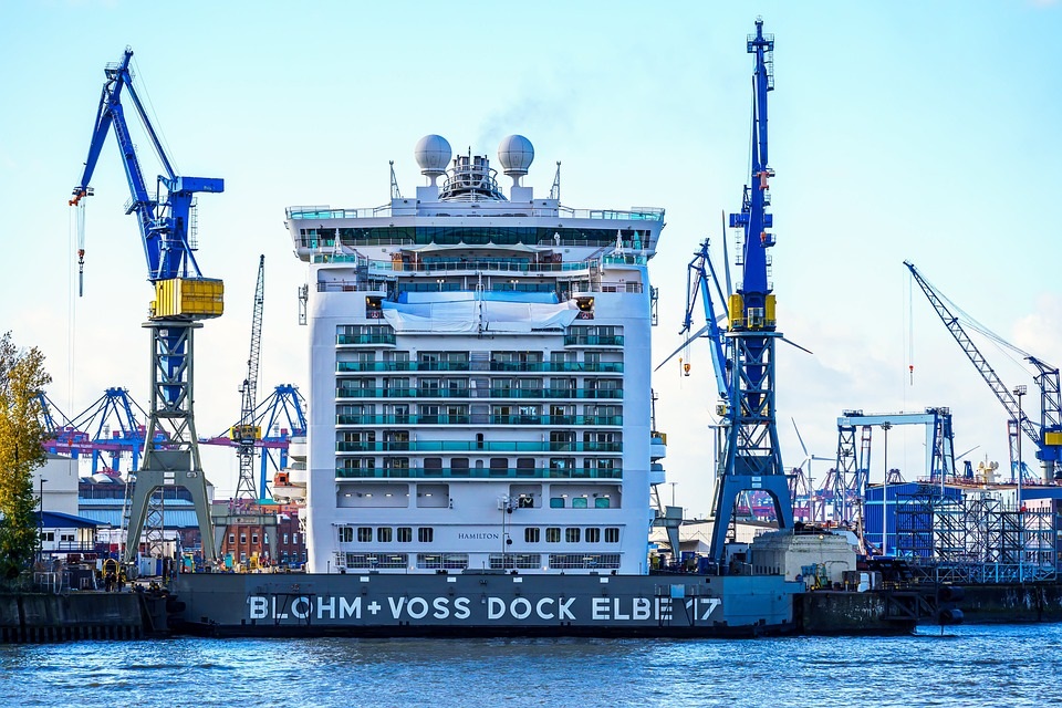 Cruise ship under construction