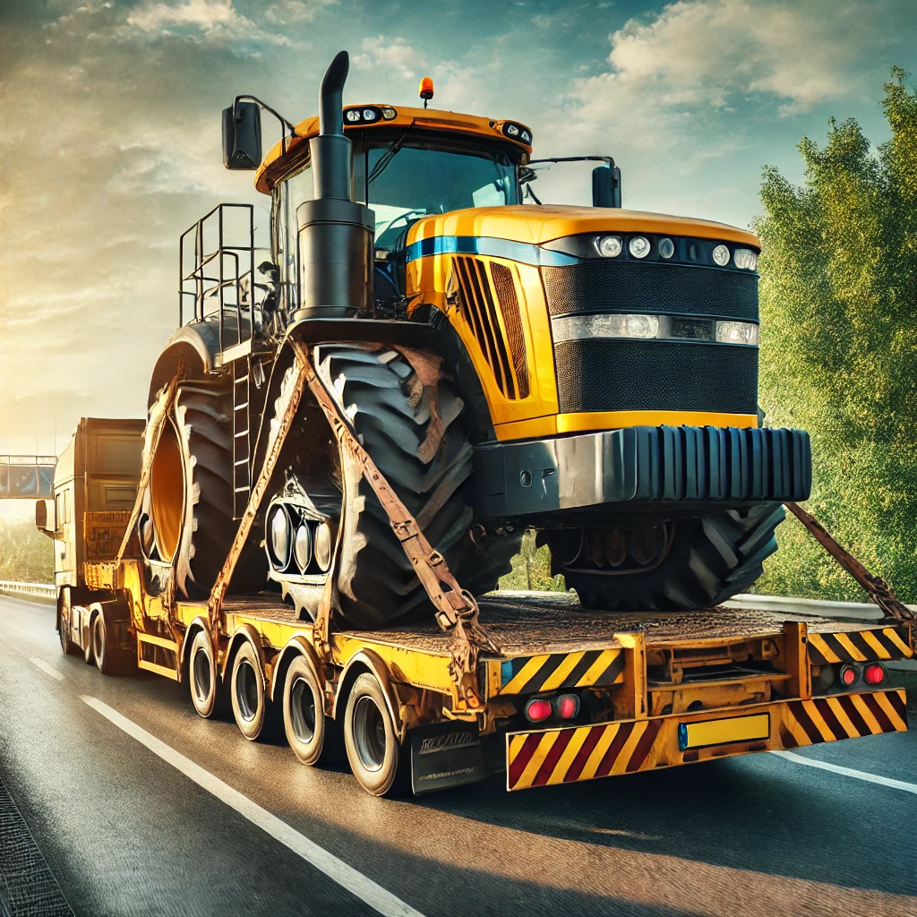 Relocating Heavy Equipment: Bulldozer on Flatbed Truck