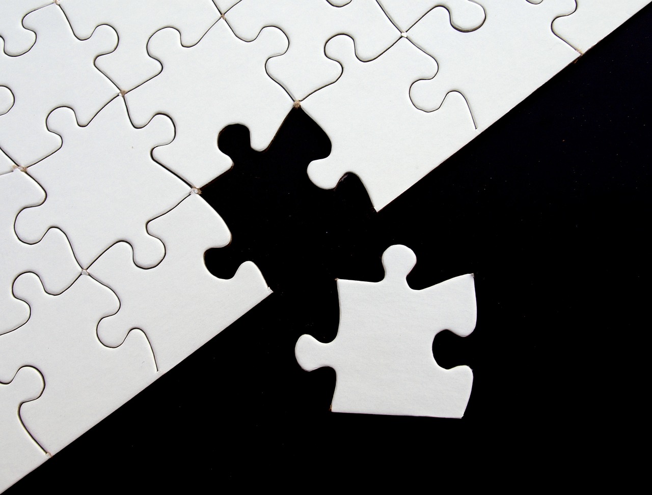 Incomplete puzzle, missing one crucial piece.