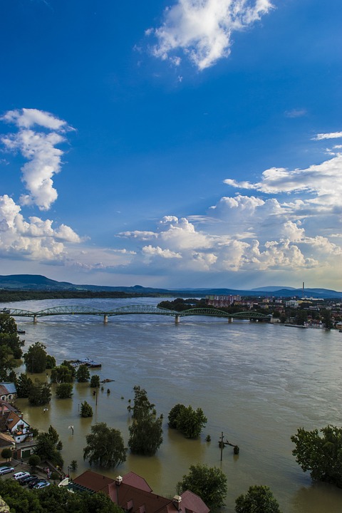 Flooding river impacts nearby properties