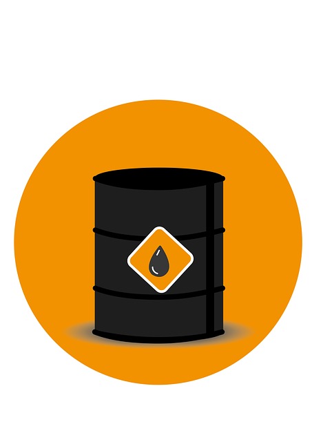  Oil drop logo on a drum, representing the oil and gas sector.