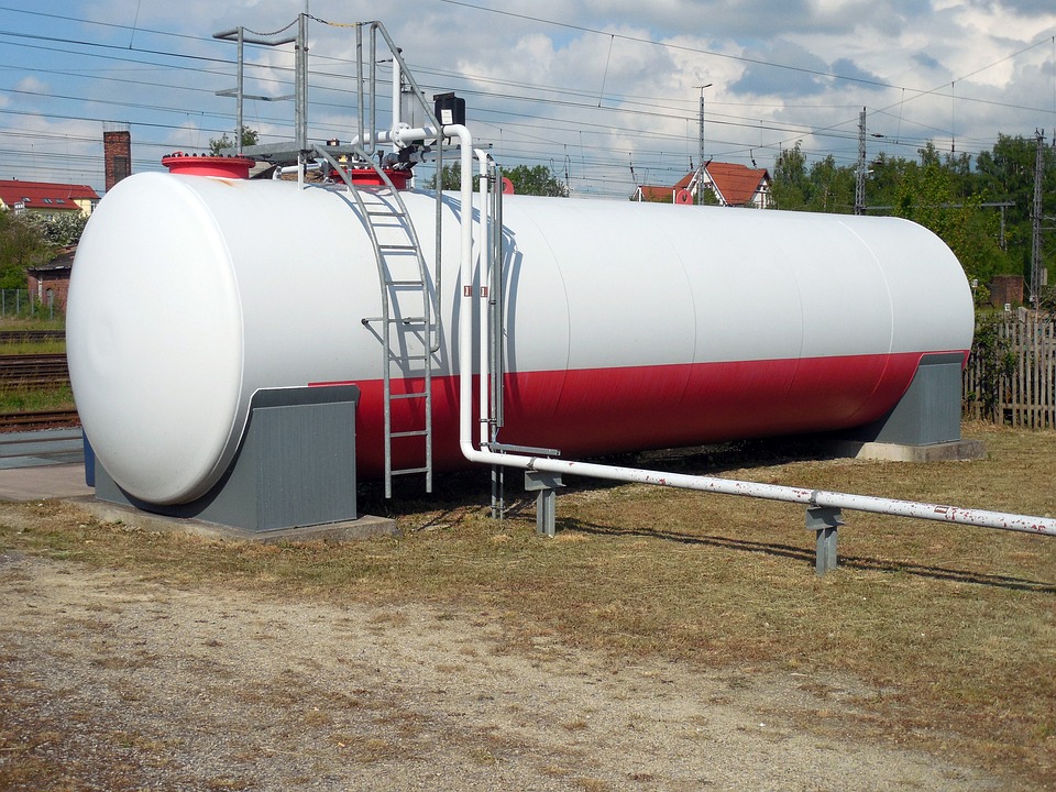  Industrial fuel storage tank at a gas distribution facility