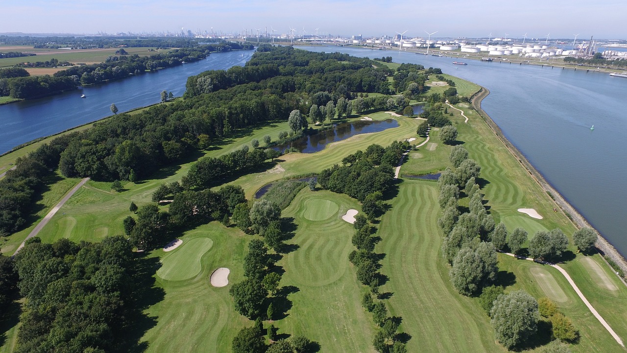 Panoramic Golf Course Aerial View