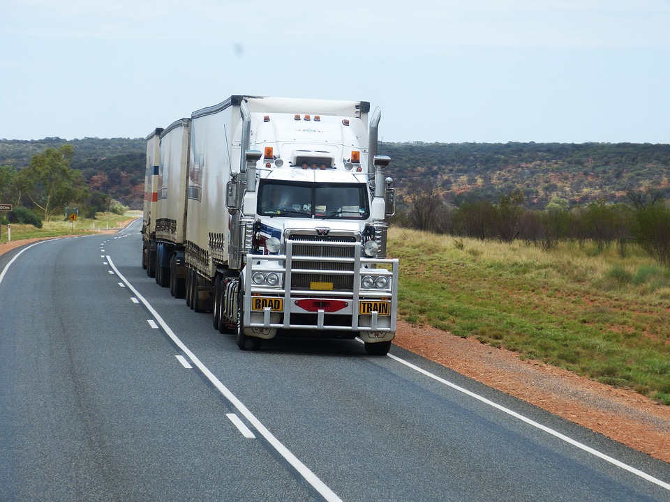 Semi-truck on a cross-country route.