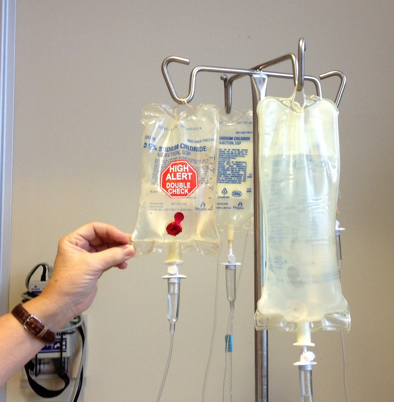 Critically ill patient receiving IV fluids