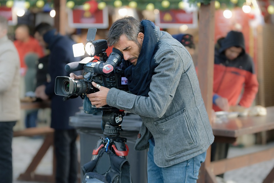 Photographer captures scene on movie set during production.