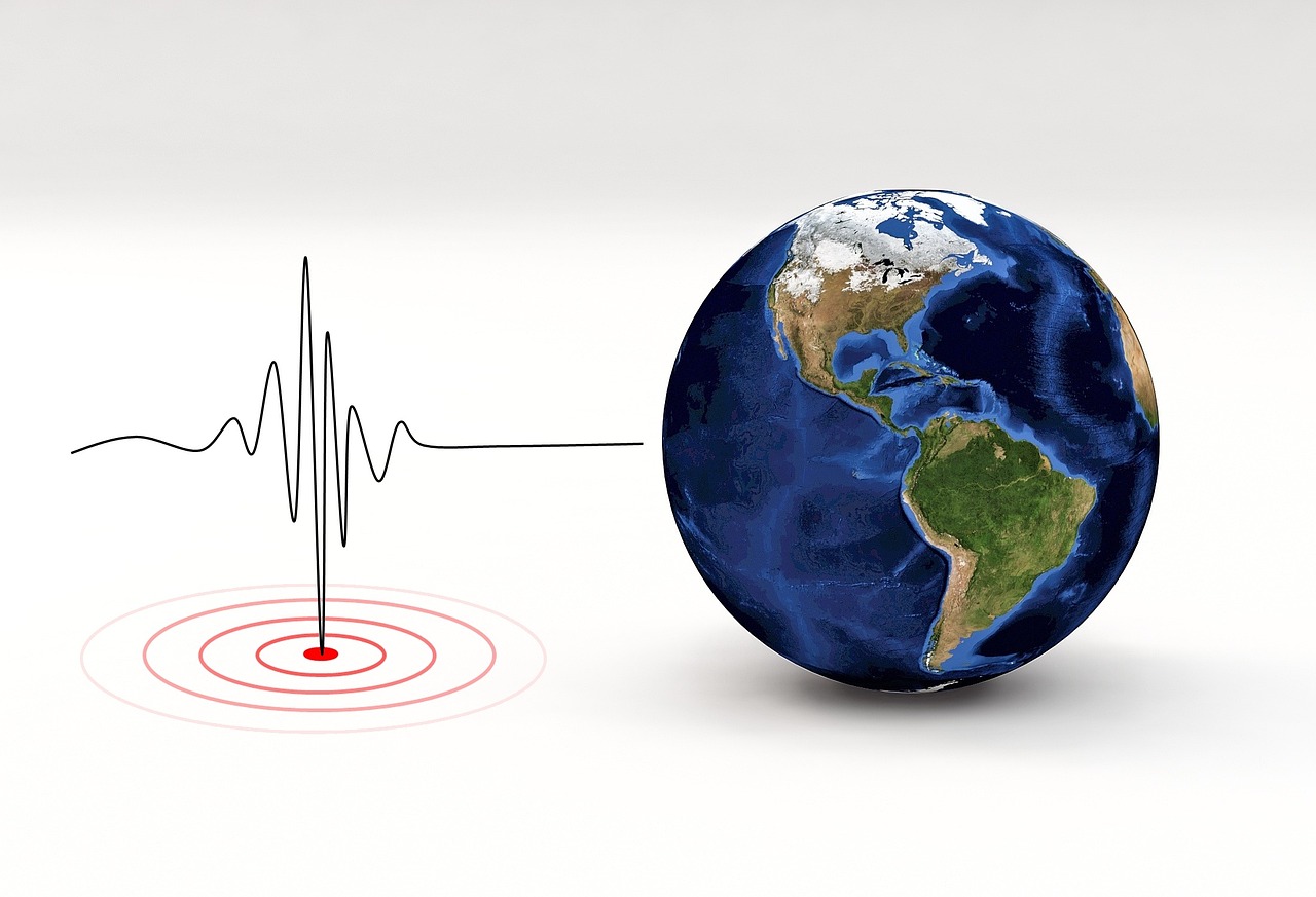 Global seismic graph highlighting earthquake activity in the Americas region.