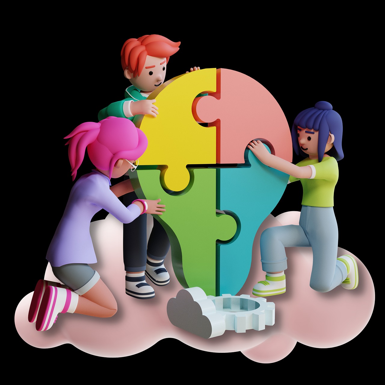 Putting jigsaw puzzle together