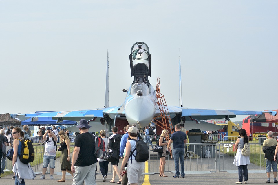 Visitors at an air show