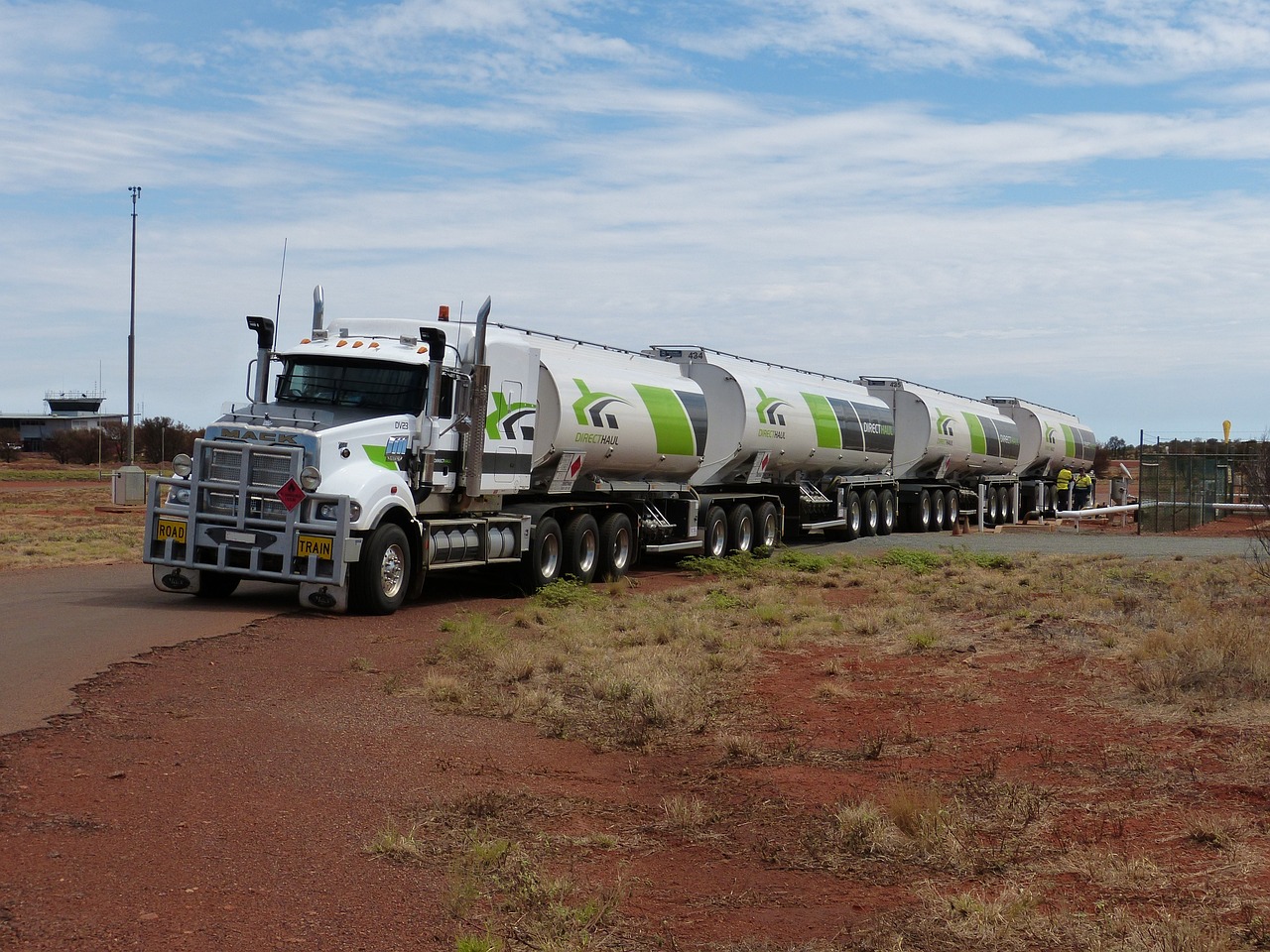 Road train transporting compressed gas