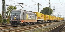 cargo train with trailers